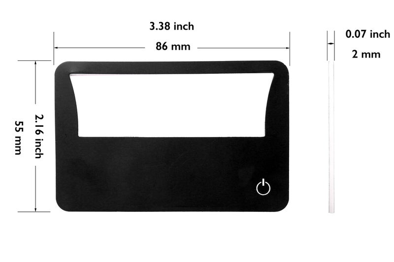 Omeet 2 Packs - Portable Card Sized Magnifiers Built-in LED Can Stick on Smart Phone Father's Mother's Gifts - Black - Image 2